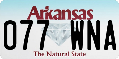 AR license plate 077WNA