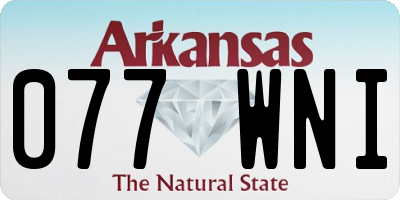 AR license plate 077WNI