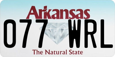 AR license plate 077WRL