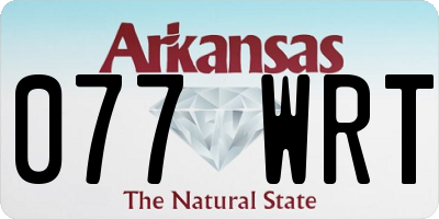 AR license plate 077WRT