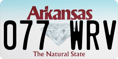 AR license plate 077WRV