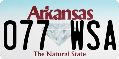 AR license plate 077WSA