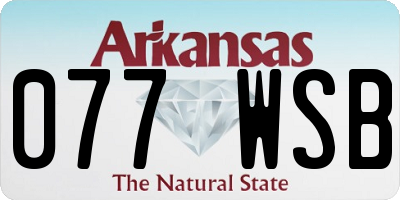 AR license plate 077WSB