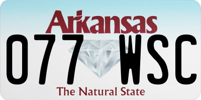 AR license plate 077WSC