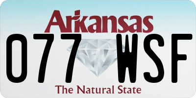 AR license plate 077WSF