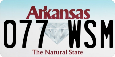 AR license plate 077WSM