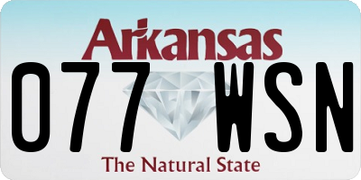 AR license plate 077WSN