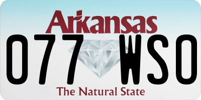 AR license plate 077WSO