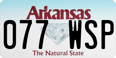 AR license plate 077WSP