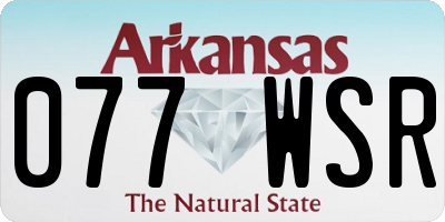 AR license plate 077WSR
