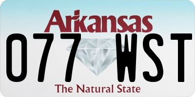 AR license plate 077WST
