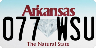 AR license plate 077WSU