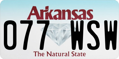 AR license plate 077WSW