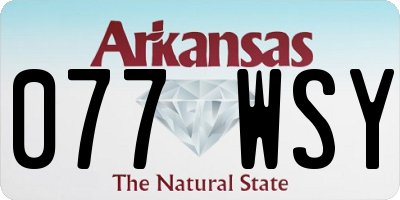AR license plate 077WSY