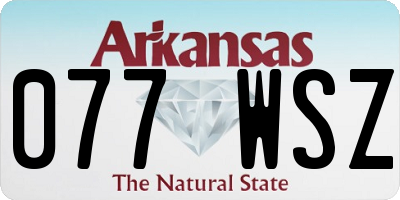AR license plate 077WSZ