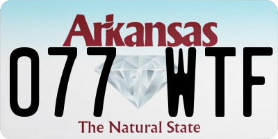 AR license plate 077WTF