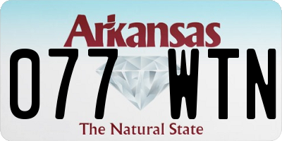AR license plate 077WTN