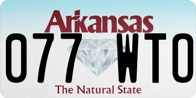 AR license plate 077WTO