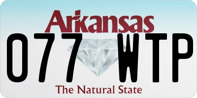 AR license plate 077WTP