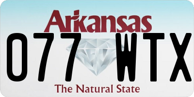 AR license plate 077WTX