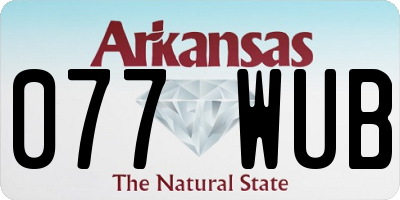 AR license plate 077WUB