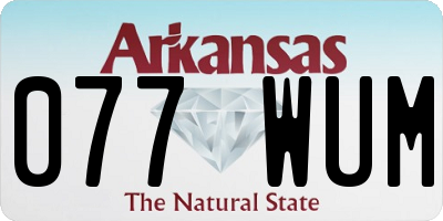 AR license plate 077WUM