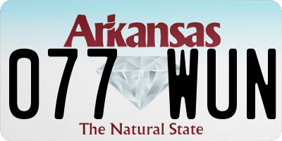 AR license plate 077WUN