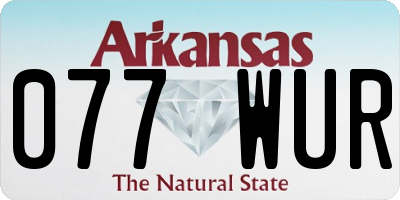 AR license plate 077WUR