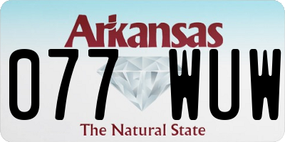 AR license plate 077WUW