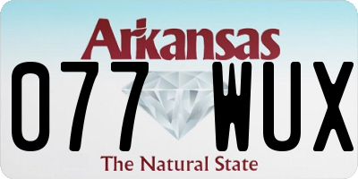 AR license plate 077WUX