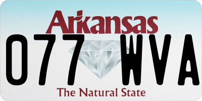 AR license plate 077WVA