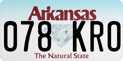 AR license plate 078KRO
