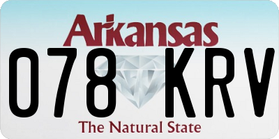 AR license plate 078KRV