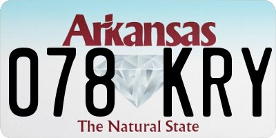 AR license plate 078KRY
