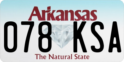 AR license plate 078KSA