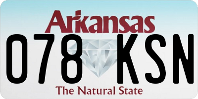 AR license plate 078KSN