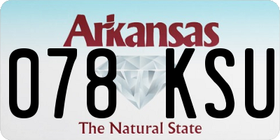 AR license plate 078KSU