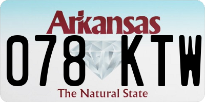AR license plate 078KTW