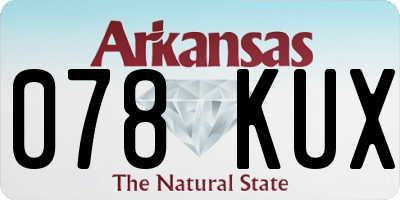 AR license plate 078KUX