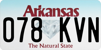 AR license plate 078KVN