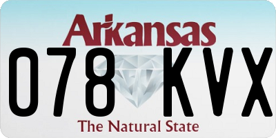 AR license plate 078KVX