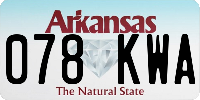 AR license plate 078KWA