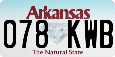 AR license plate 078KWB