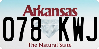 AR license plate 078KWJ