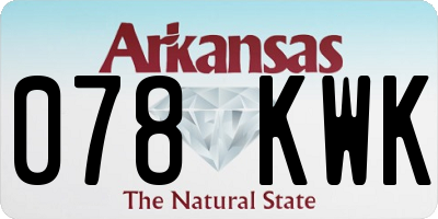 AR license plate 078KWK