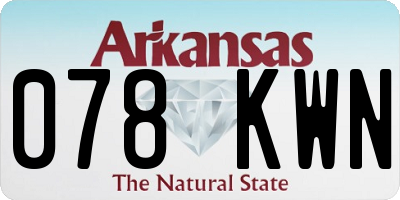 AR license plate 078KWN