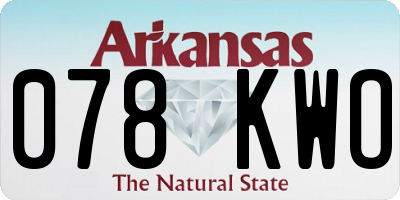 AR license plate 078KWO