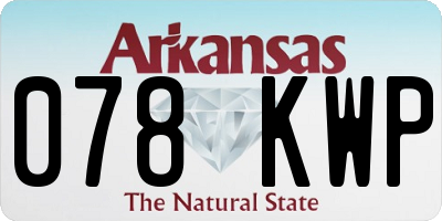 AR license plate 078KWP