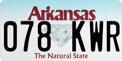AR license plate 078KWR