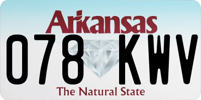 AR license plate 078KWV